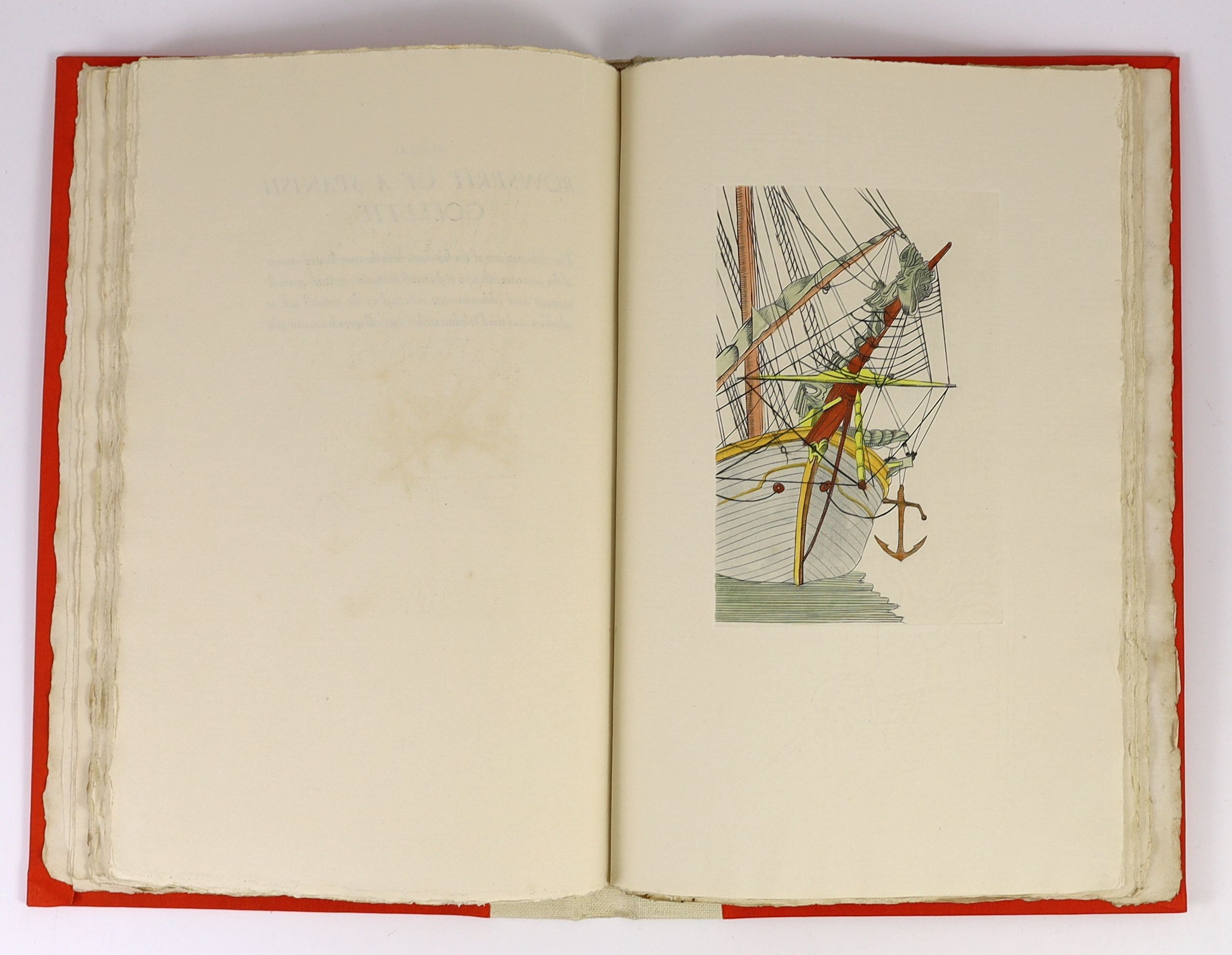Wadsworth, Edward - Sailing Ships and Barges of the Western Mediterranean and Arctic Seas. 1st and limited edition, No.312 of 450. Complete with 18 copper plates by Edward Wadsworth, many of which have been hand coloured